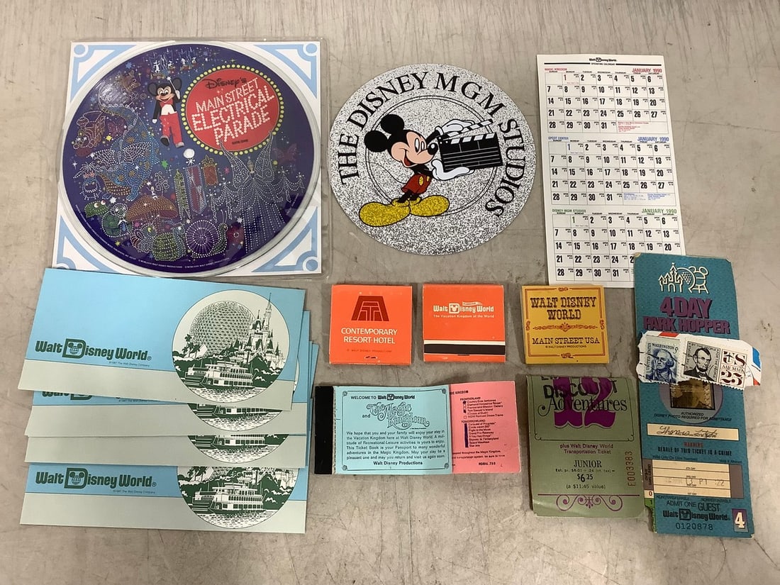 Vintage Disney matches, calendar booklet, guest ticket, and more (1 of 1)