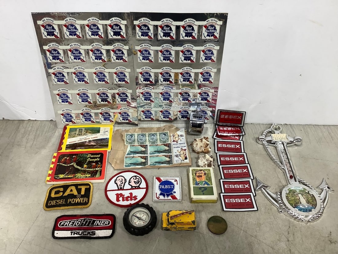 Blue Ribbon stickers, vintage stamps, Bushkill Falls thermostat/compass decor, and more: Blue Ribbon stickers, vintage stamps, Bushkill Falls thermostat/compass decor, and more