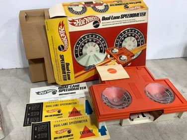 Vintage HotWheels Dual-Lane Speedometer with decals