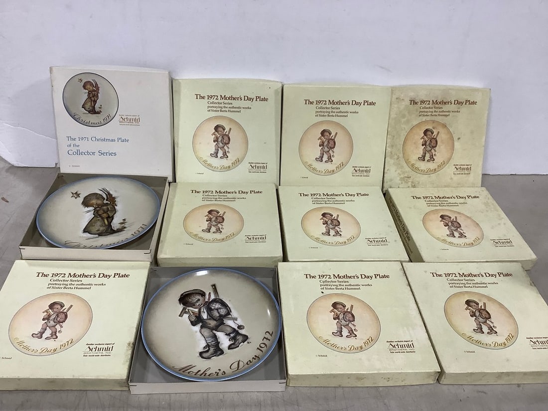 Schmid 1972 Mothers Day Plates (9 total),  and Schmid 1971 Christmas Plate (1 of 1)