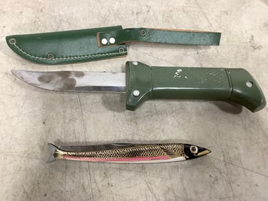 Knife with Case and Fish Pocket Knife