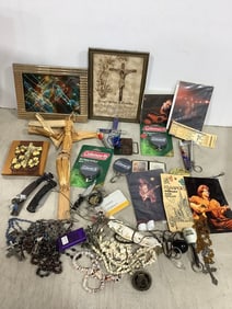 Framed Wall Decor (Largest - 6.75inx9in), Various Keychains, Pocket Knives, and more