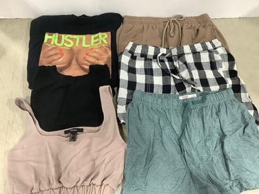 Various Shorts, Hustler Tshirt (Size:m), Forever 21 Crop Top, and more