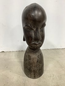 Vintage African Hand Carved Ebony Wooden Sculpture (9.5in Tall)