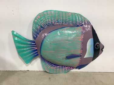 Decorative Metal Fish Wall Decor (14.5inx20in)