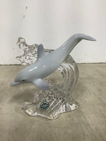 Fine Crystal Lenox Glass Dolphin (7in Tall)