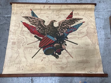 Patriotic serigraph patriotic wall fabric decor (40in.x46in.)