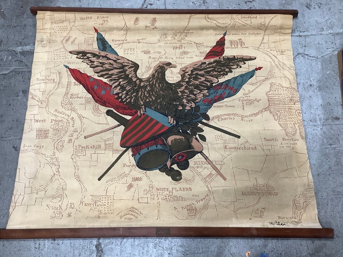 Patriotic serigraph patriotic wall fabric decor (40in.x46in.)