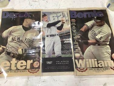 1999 and 2022 newspaper cutouts(some laminated)
