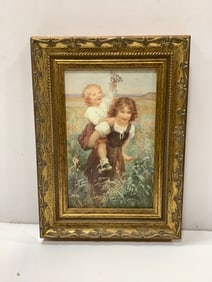 Framed vintage art print(9.5in.x13.5in.)