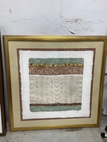 Framed and signed textured artwork(41.5in.x41.5in.)