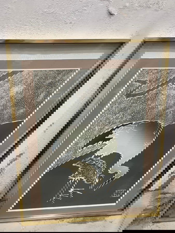 Framed Crane Family art print by Ronnie Crolley(30.5in.x38in.) (1 of 1)