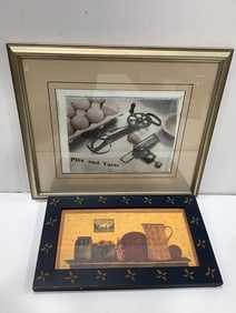 Framed kitchen decor(largest 15in.x17.5in.)