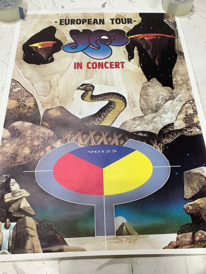 Vintage Yes rock tour poster(24in.x34in.): Vintage Yes rock tour poster(24in.x34in.)