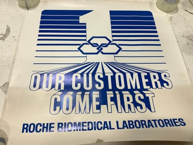 Vintage Roche biomedical laboratories poster(30in.x30in.)