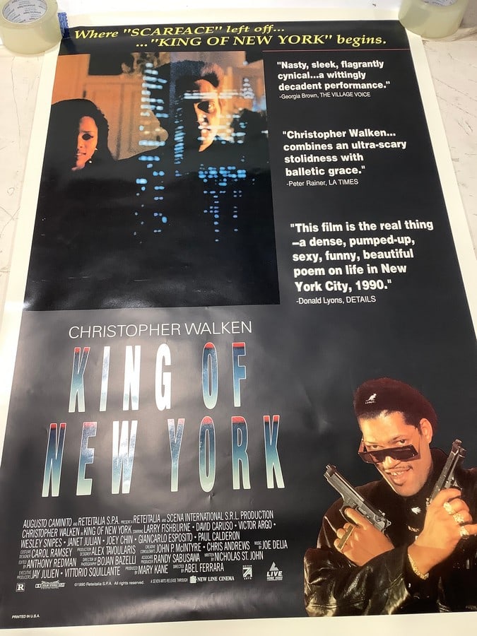King of New York rated R vintage movie poster(27in.x40in.) (1 of 1)