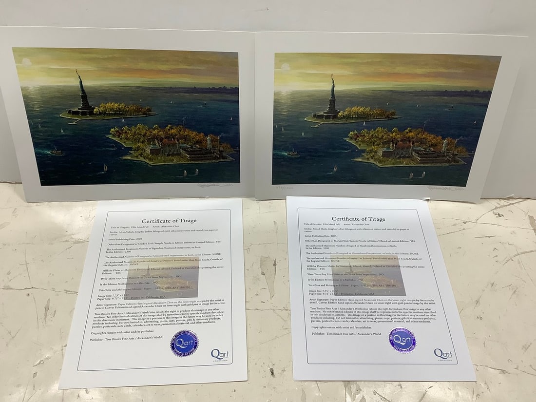 Ellis Island Fall Textured Art Print by Alexander Chen (10inx13.5in) (1 of 1)