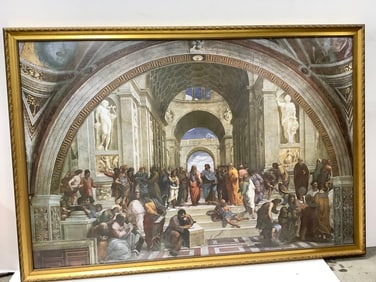 Framed School of Athens Renaissance Art Print (26inx38in)