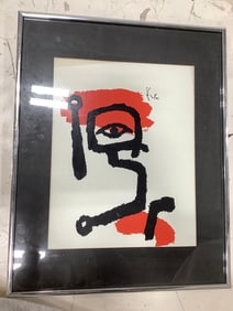 Framed Abstract 'Little Drummer' Art Print by Paul Klee (16.25inx20.25in)