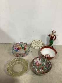 Decorative bowls, statue, Lenox stand, and more(6.5in.tallest)