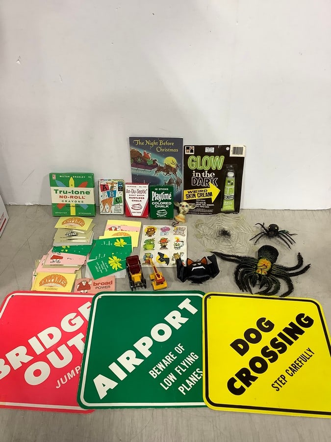 Wall decor signs, chalk, toy cars, and more: Wall decor signs, chalk, toy cars, and more