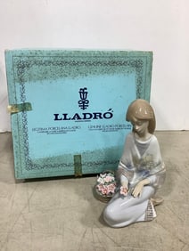 Spring Song porcelain Lladro figure(7in.tall-flower damaged)