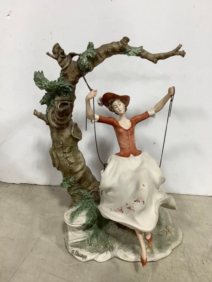 Guiseppe Armani Young Lady on Swing signed figurine statue(14in.tall) (1 of 1)