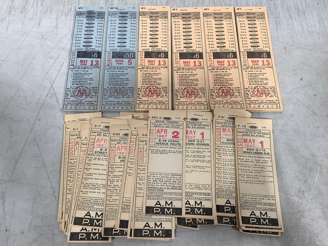 Vintage 1960's-1980's New York City Transit bus tickets(unused): Vintage 1960's-1980's New York City Transit bus tickets(unused)