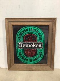 Vintage Heineken beer bar sign(11in.x10in.-small crack at top)