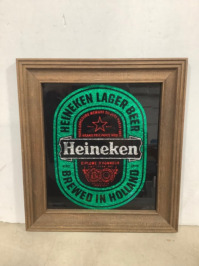 Vintage Heineken beer bar sign(11in.x10in.-small crack at top) (1 of 1)