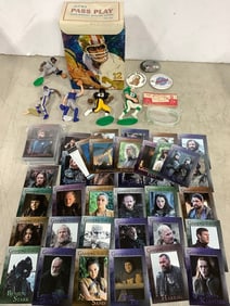 NFL collectibloe figures, Game of Thrones trading cards, and more