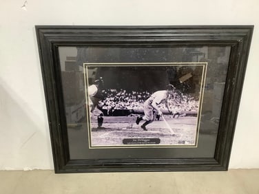 Framed Joe DiMaggio Last Game of 56 hit streak framed photographic print(14in.x17in.)