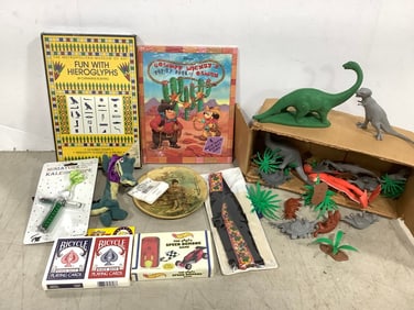 Playing Cards, Plastic Dinosaur Toys, and more