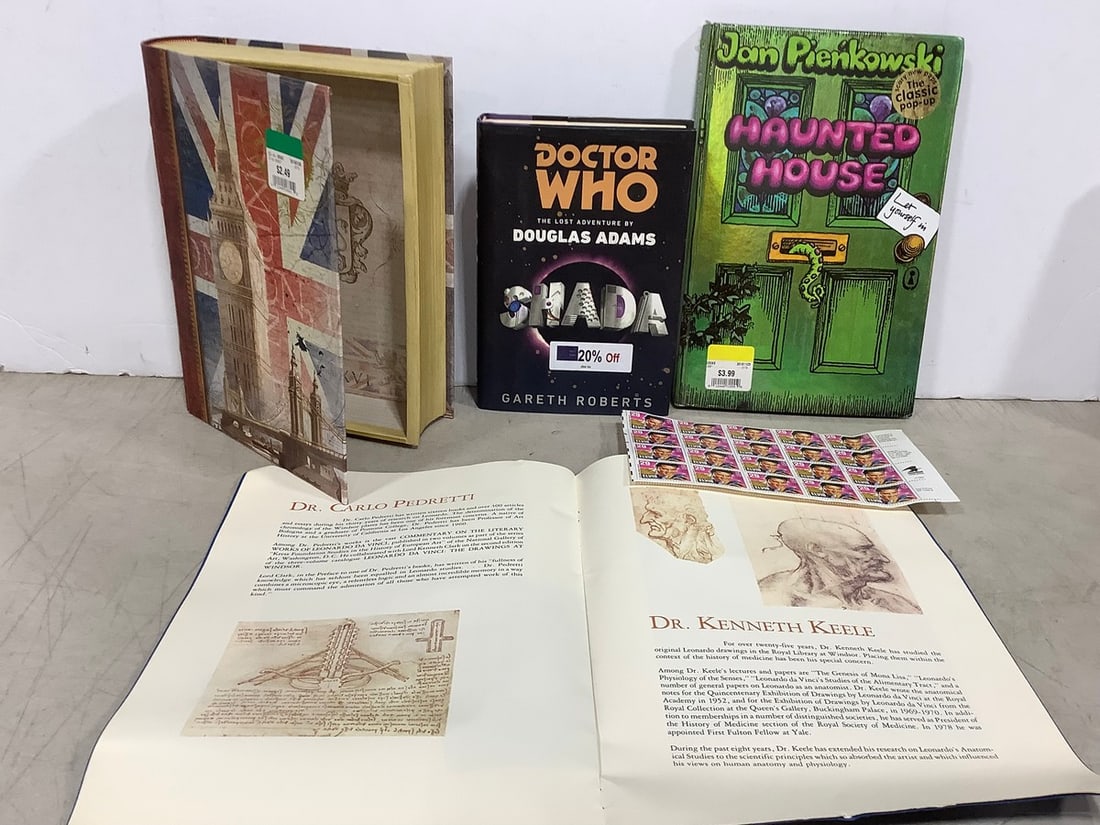 Empty Book Storage Box, Haunted House Pop-Up Book, Elvis Presley Stamps, and more: Empty Book Storage Box, Haunted House Pop-Up Book, Elvis Presley Stamps, and more