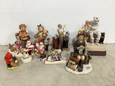 Various Ceramic Figurines (Goebel, Norman Rockwell, etc) Tallest - 8in