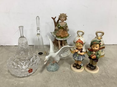 Ceramic Figurines (Lego, Lladro, etc), Glass Bells, and more (Tallest - 8.5in)
