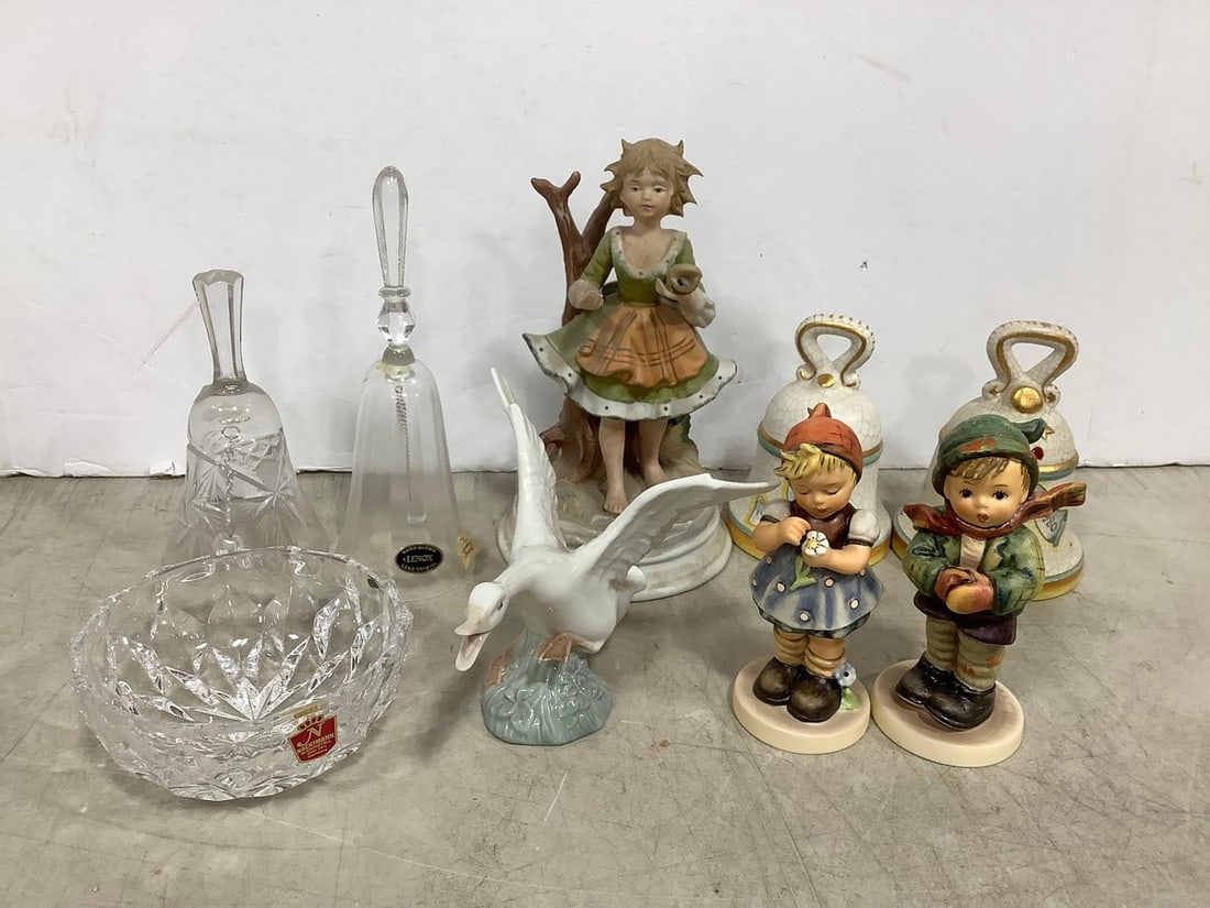 Ceramic Figurines (Lego, Lladro, etc), Glass Bells, and more (Tallest - 8.5in) (1 of 1)