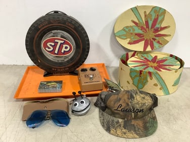 STP Hotwheels Car Case, Ross Distortion Board, Glasses with Case, and more