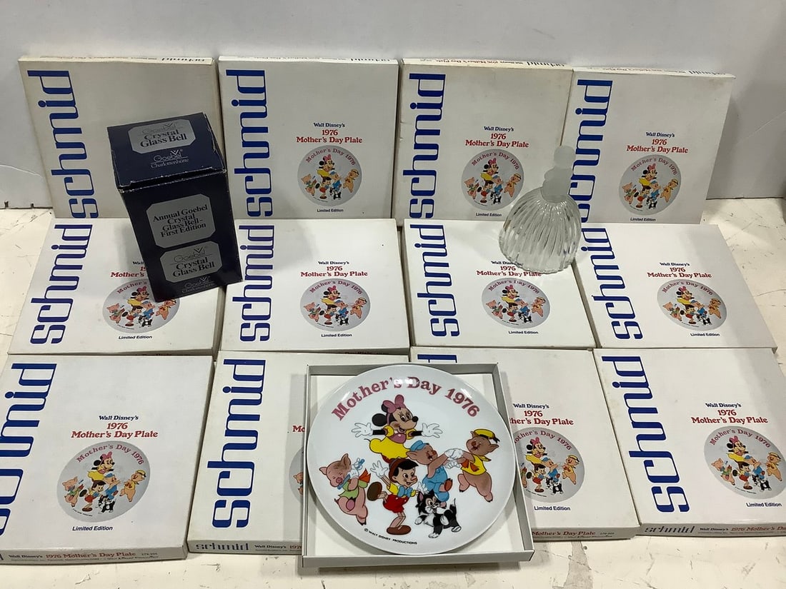 Schmid 1976 Mothers Day Plates, and Goebel Bell (6in Tall) (1 of 1)