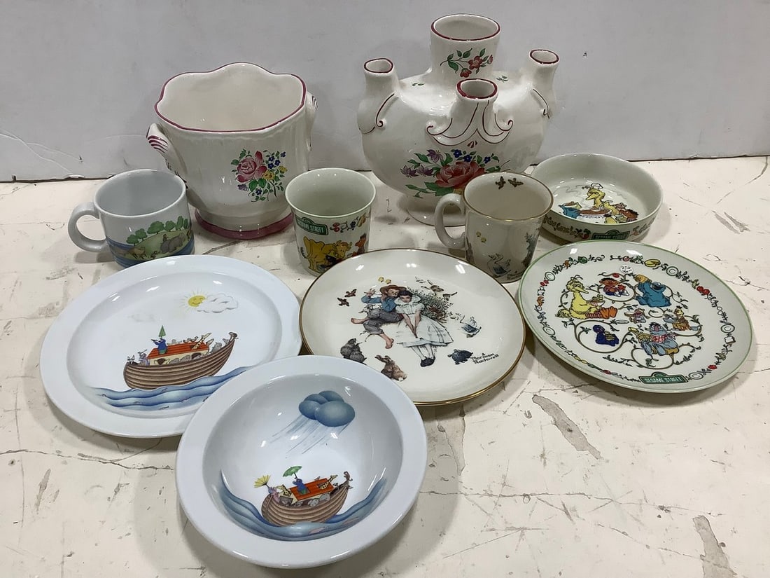 Ceramic Plates, 4 Hole Vase, Mugs, and more (Norman Rockwell, Warchester, etc) Tallest - 8in (1 of 1)