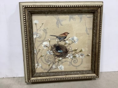 Framed and Signed Bird Artwork (15inx15in)