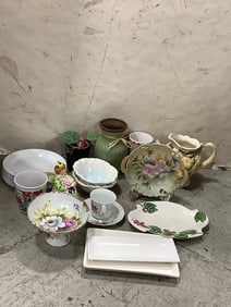 Various Ceramic Bowls, Plates, Pitcher, Vase, and more