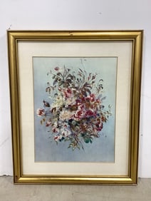 Framed and Signed Floral Art Print (12.5inx15in)