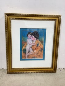 Framed Woman with Baby art print(9in.x10.5in.)