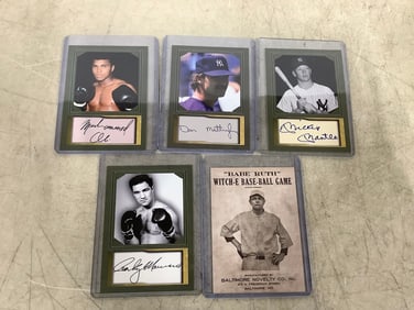 Collector's baseball cards in plastic cases(Don Mattingly,Mickey Mantle, and more)