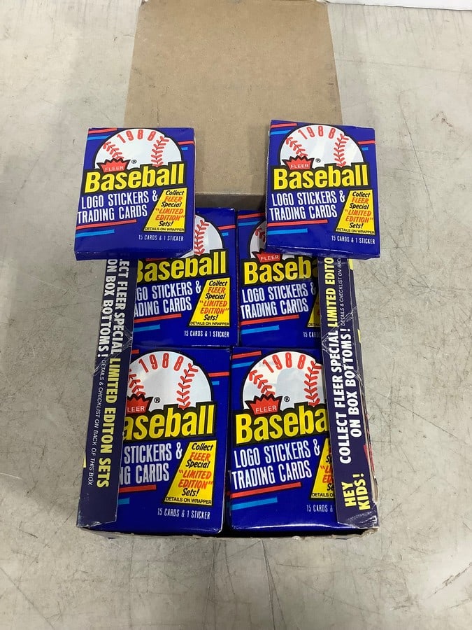 Fleer Baseball logo stickers and trading cards set in box (1 of 1)