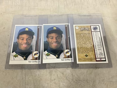 Ken Griffey Jr. collectible player cards in cases(3.5in.x5in.)