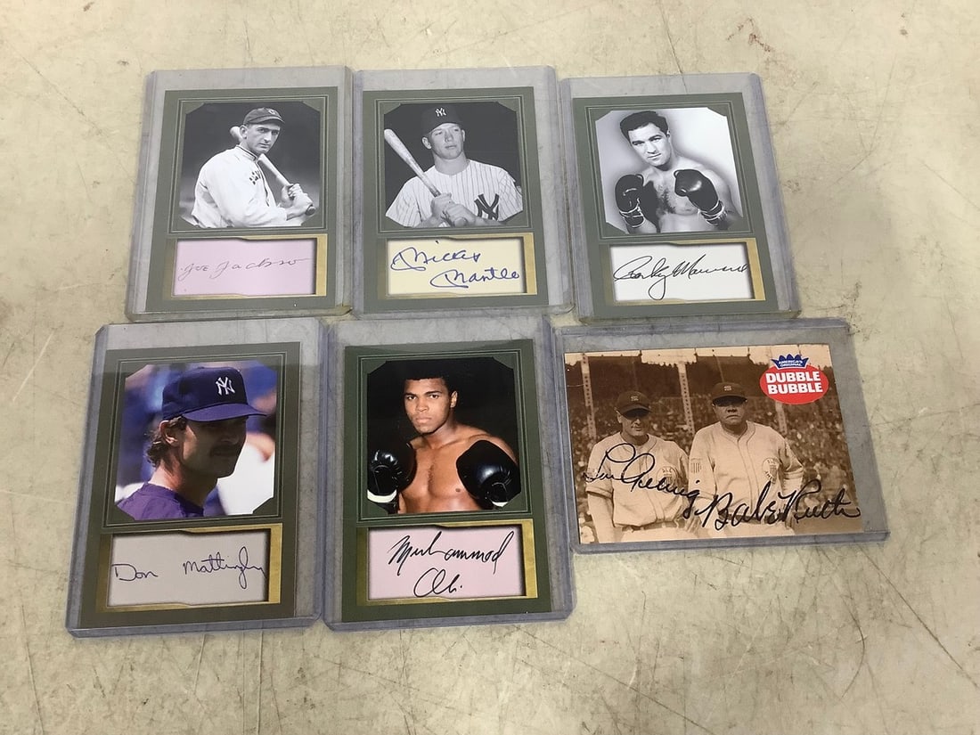 Collector's cards in plastic cases(Muhammad Ali, Don Mattingly,Mickey Mantle, and more): Collector's cards in plastic cases(Muhammad Ali, Don Mattingly,Mickey Mantle, and more)