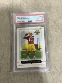 Aaron Rodgers Green Bay Packers 2005 Topps collectible card in case