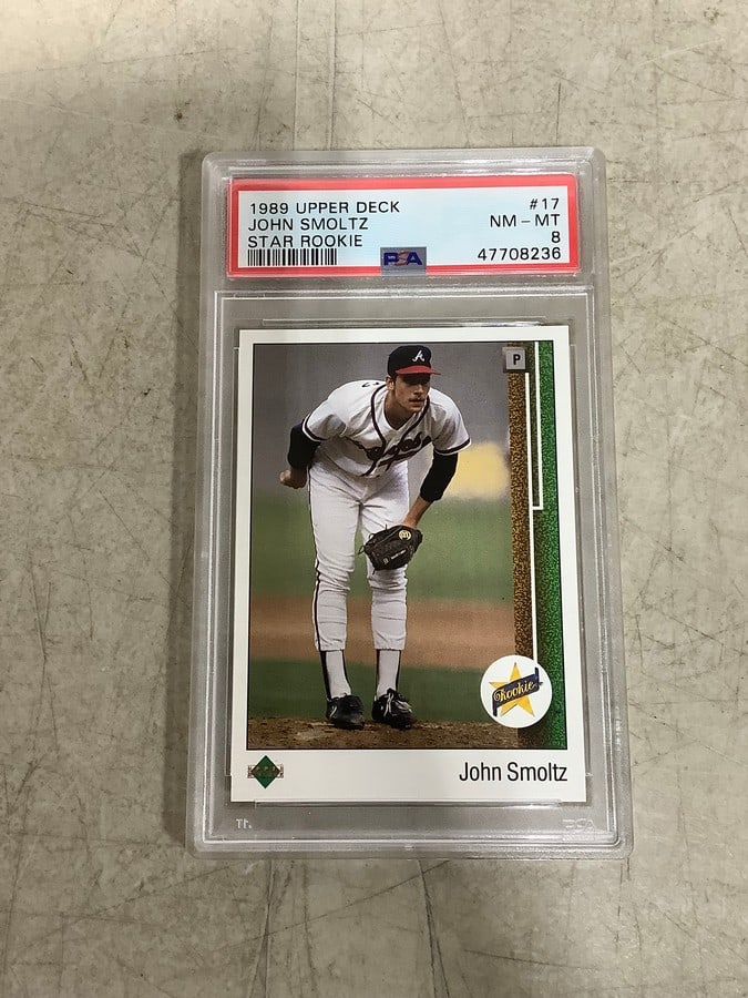 John Smoltz 1989 Upper Deck Star Rookie collectible card in case (1 of 1)